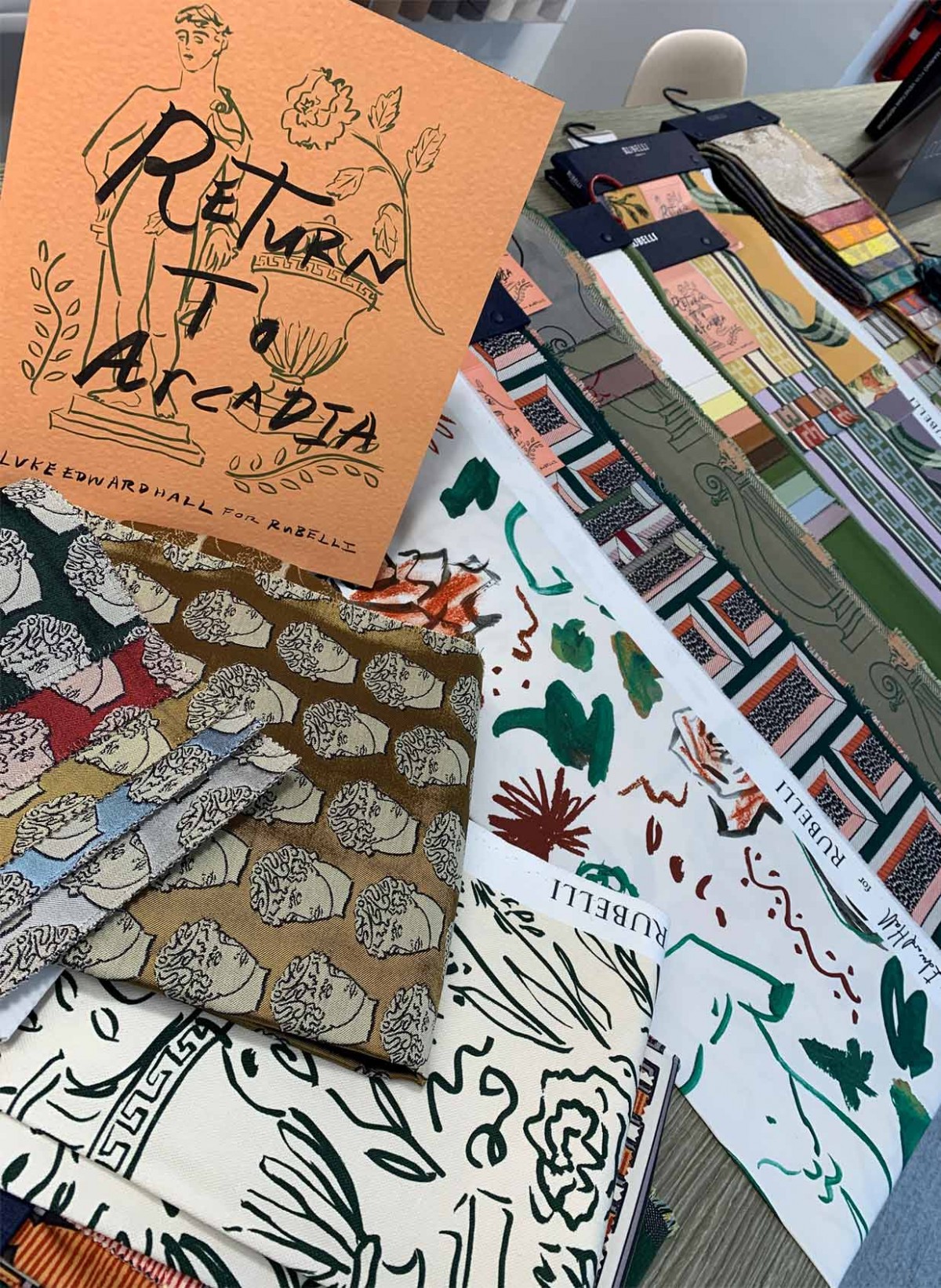 “RETURN TO ARCADIA” NEW COLLECTION OF FABRICS FOR UPHOLSTERY AND CUSHIONS BY RUBELLI IN COLLABORATION WITH PETER MARINO AND LUKE EDWARD HALL